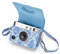MUZIRI KINOKOO Fuji Mini EVO Tasche – PU-Leder Tasche mit kompatibel mit Fuji Instax Mini EVO Sofortbildkamera – MIni EVO Schutzhülle mit Design zur Öffnung an der Unterseite – Jeansblau