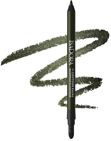 IsaDora Perfect Contour Kajal - Starker Halt ohne zu verwischen - Kajalstift ideal für Smokey Eyes - Hochpigmentiert und Hypoallergen - Einfaches Auftragen - Lidstrich Stift - Forest Green