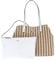 GUESS Vikky 2-in-1 Handtasche für Damen, groß, Natürliche und weiße Streifen, One Size, Vikky Große 2-in-1-Tragetasche