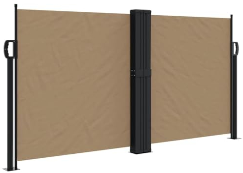 vidaXL Seitenmarkise, Sichtschutz Ausziehbar, Windschutz Sonnenschutz für Garten Balkon Terrasse, Seitenrollo Seitenwandmarkise, Taupe 120x1200cm