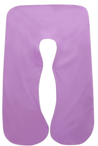 Generisch U-förmiger Kissenbezug für Schwangerschaftskissen, Reine Baumwolle Schwangerschaftskissen Bezug, atmungsaktiv Abnehmbarer Körperkissen Bezug, bequem für Rücken und Hüfte (Lila)