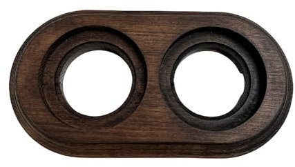 Base de madera de nogal doble para interruptores/desviadores y enchufes