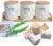 Home & Treat 3 Pcs White Ceramic Sugar, Coffee, and Tea Canisters Set with Airtight Bamboo Lids – Multipurpose Food Storage Jars for Kitchen Countertop