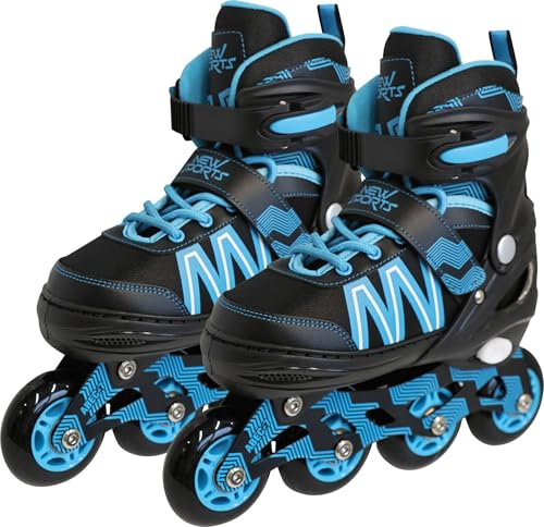 New Sports Inliner schwarz/blau ABEC 7, Größe 31-34