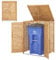 LIFEZEAL Abri à Poubelles en Bois, Cache Poubelle 120 L, Abris Poubelles de Jardin avec Couvercle Ouvrant, Doubles Portes & Verrou Verrouillable, 86 x 70 x 114 cm