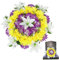 Couronnes de cimetière 14 Pouces Couronne de funérailles artificielles avec des Fleurs Soie, décoration Tombe commémorative pour Le cimetière