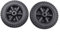 6 Inch Grill Wheels Replacement Parts for Charbroil Gas Grills and Other Brands, BBQ Grill Wheel Set, Plastic, Heat-Resistant, Outdoor Cooking Accessories(Black)
