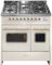 Gurari Cuisinière à gaz 90 cm avec double four électrique GCH E 916 Cr R Creme Range Coocker • Gaz naturel et propane • 5 foyers à gaz • 90 cm Cuisinière autoportante au design rétro