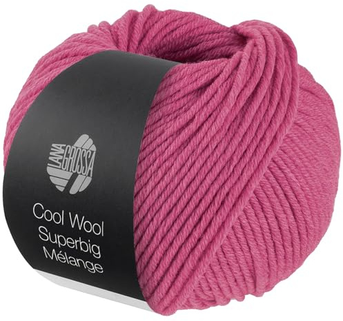 LANA GROSSA Meilenweit Superbig Melange | Extrafeine Merinowolle, waschmaschinenfest und filzfrei | Handstrickgarn aus 100% Schurwolle (extrafine) | 50g Wolle zum Stricken & Häkeln | 80m Garn FB 202