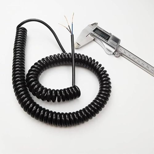 PuLAif Spring Spiral Cable 3 Core 22AWG Telescopic Wire Retractable Coil Stretch 1-15 Meters(Stretch 13 meter)(Stretch 10 meter)
