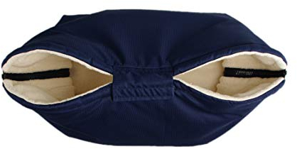 Kaarsgaren Handwärmer für Kinderwagen Dunkelblau, warmer Handmuff mit Bio-Baumwolle Innenfutter, Universalgröße für Buggy, Jogger, Radanhänger (Blau)