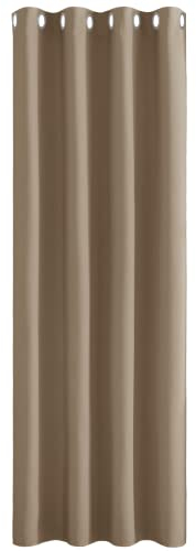 PONY DANCE Thermo Vorhang Tür Kinderzimmer Wärmeschutzvorhang 1 Stück H 240 x B 140 cm Blickdichte Gardinen Wohnzimmer Modern Verdunkelungsvorhang mit Ösen, Cappuccino