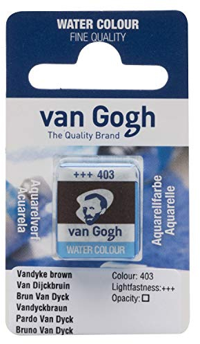 Van Gogh Aquarellfarbe, halbes Näpfchen, Vandyckbraun 403