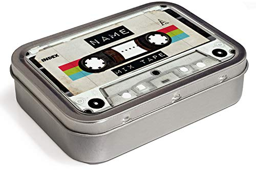 KRAFTYGIFTS Personalised Retro Mix Tape Music 2oz Tobacco Tin | Baccy Storage | Pill Box | Cigarette Rolling Stash Can ST780