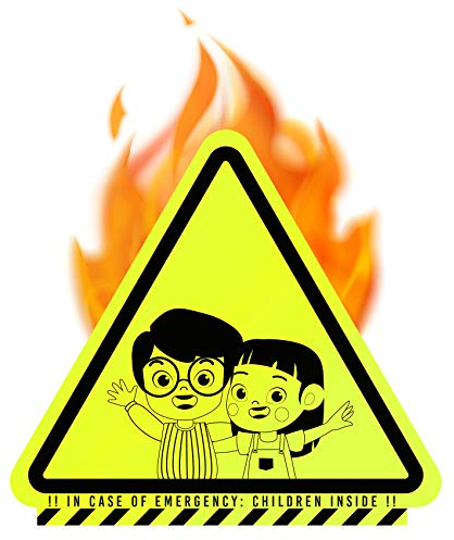 yabaduu Kinderfinder 3er Set Aufkleber selbstklebend Kinderzimmer Tür Fenster Brandschutz Leitsystem Feuerwehr Sicherheit Kinder Finder Sticker Y020