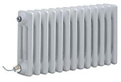 Milano Windsor 600W White Cast Iron Style Horizontal 3 Column Electric Radiator - 300mm x 605mm