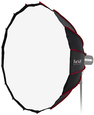 Fotodiox EZ-Pro DLX Parabol-Softbox mit Elinchrom und Calumet, kompatibel mit Speedring, schnell zusammenklappbar, 120 cm Softbox mit silberner reflektierender Innenseite mit doppelter Streuung