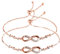 SwirlColor 2 Infinity Bracelets Rose Gold Adjustable Friendship Bracelets Special Friendship Gifts for Women Girls Friends Sisters