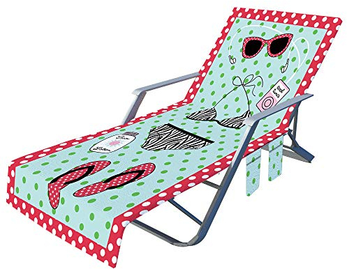 FANSU Schonbezug für Gartenliege Frottee Liegenauflage Garten Sonnenliege Handtuch mit 2 Taschen Stuhl Strandtuch für Schwimmbäder, Strände, Gartenhotels (75x210cm,Einzigartig)