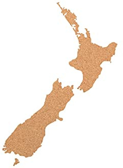 Umriss Neuseeland. Kork-Pinnwand XXL 130 x 60 cm, hochwertige Wanddeko | Fotos, Notizen, Reiseziele, besuchte Orte und Erinnerungen mit Pins sichtbar machen – Präzise Kork-Fertigung Made in Germany.