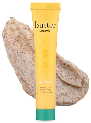 butter LONDON So Buff Hand & Foot Scrub with Glycolic Acid - Exfoliating Polish for Rough Heels, Cracked & Dry Skin, Calluses & Age Spots - Travel Size Hand & Foot Care for Women & Men, Cruelty-Free