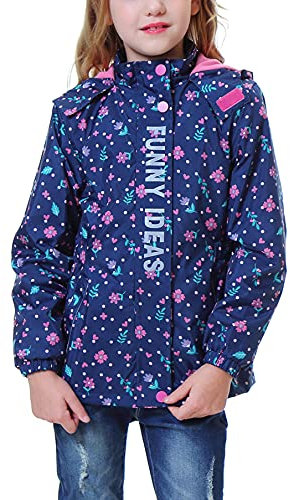 Happy Cherry Veste Coupe Vent Polaire Imperméable Manteau Ado Fille Hauteur 122-128cm