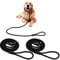 2Pack Slip Dog Lead - Nylon Strong Rope Leash for Training Small Medium Large Dogs - 0.4 Inch Diameter Reflective Mountain Climbing Rope (Black+Black)