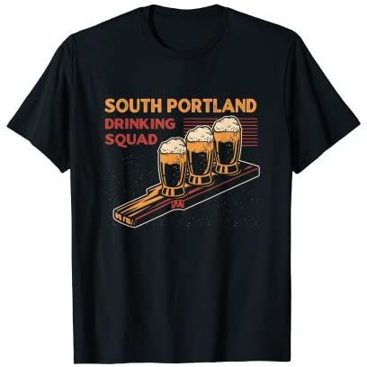 South Portland Trinken Squad Maine Bierliebhaber ICH Alkohol T-Shirt