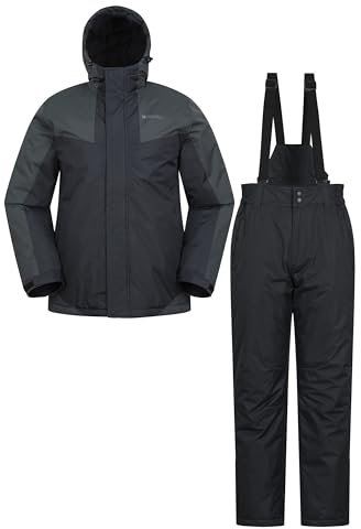Mountain Warehouse Wattiertes Ski- und Hosen-Set für Herren - wasserabweisend, atmungsaktiv, thermisch getestet -30 °C, Schneerock - ideal für Wintersport, Sport Schwarz (01) Large