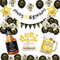 40 Geburtstag Frauen Männer Deko, Schwarzes Gold 40. Geburtstag Dekoration, 40 Jahr Geburtstagdeko, 40 Ballon Deko mit Happy Birthday Banner, 40 Geburtstags Mann, Deko 40 Geburtstags Frau MEHRWEG