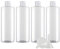 ZEOABSY 4 Piezas 500 ml Botellas con Flip-Top, Hombro Plano Botes de Plástico Pet Transparente con Tapa Abatible Blanco, Botella de Viaje Rellenables para Cosmética