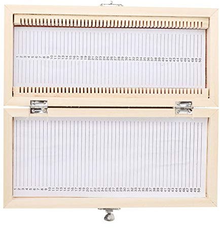 Biologie Glas Präpariertes Mikroskop, Einzelhandelsschlösser Geräteschlösser Objektträger Exemplare Holzobjektträger Aufbewahrungsbox Fall 50 STÜCKE