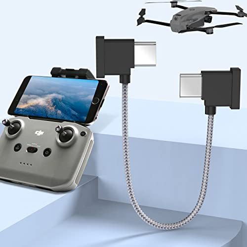 Cavo Intrecciato Nylon Da USB C a USB-C Per Controller, Accessori Per Droni, Nero, DJI Mini 2, Mavic 3, Air 2S, Telecomando Mavic Air 2 Cavo Di Prolunga Phablet OTG RC (Connettore Tipo C/15 cm)