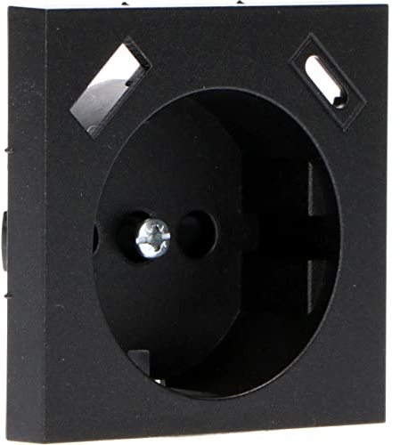 Steckdoseneinsatz USB-A und USB-C 55x55mm schwarz matt