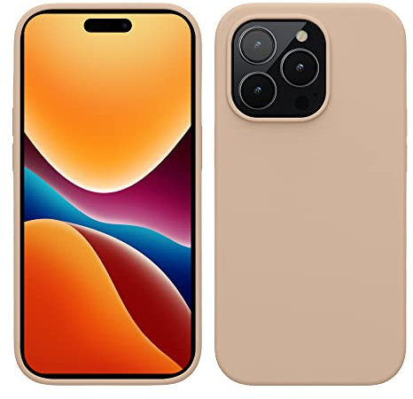 kwmobile Handyhülle für iPhone 14 Pro Hülle, für iPhone 14 Pro Case - Hülle Silikon - kabelloses Laden - Perlmutt