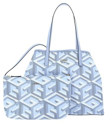 GUESS Women Vikky Large Tote Bag, Eisblau-Logo