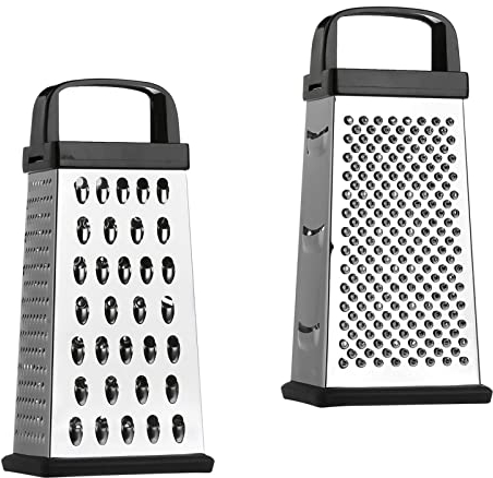 Masterpart Box Grater 4 Sided Coarse & Fine Cheese Thick Thin Vegetable Slicer Fruit Zester