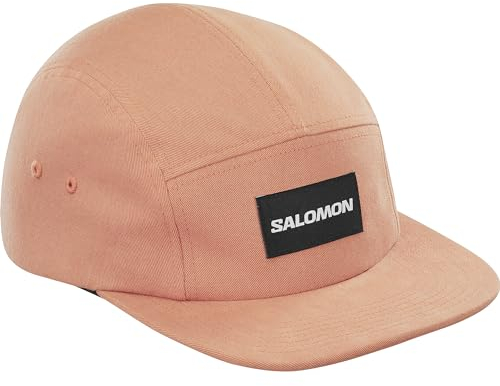 Salomon Five Panel Unisex Kappe Trail Running Wandern MTB Lauf, Lässiger Style, Vielseitiger Einsatz, Komfort den ganzen Tag lang, Orange, Einheitsgröße