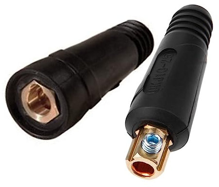 Connettore per saldatrice, 2 pezzi, cavo di saldatura nero, montaggio rapido per apparecchiature di saldatura TIG, DKJ50-70, maschio e femmina