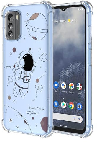 BORYA Funda para Nokia G42 5G, Transparente Ultradelgado Suave Sedoso Silicona Carcasa, Antigolpes TPU Bumper Estuche, Elegante Simple Caso, Astronauta