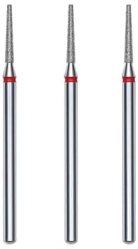 STALEKS PRO set 3 fresas de diamante para uñas, 10x1.6 mm. Forma de punta redondeada (Grano Fino)