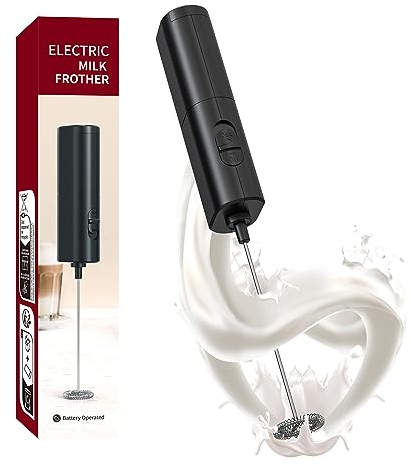 RICHSUM Electric Milk Frother - Powerful Handheld Whisk, Drink Mixer for Coffee, 2-AA Battery Powered, Mini Foamer for Cappuccino, Matcha, Hot Chocolate