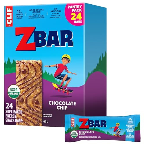 Zbar - Chocolate Chip - Soft-Baked Energy Snack Bars - Non-GMO - 12g Whole Grains - USDA Organic Granola Bars (24 Pack)