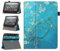 HoYiXi Funda Universal para 7-8 Pulgadas Samsung Galaxy Lenovo Huawei Fire Tablet Funda Protectora Ajustable en Dos Posiciones con Soporte y Correa de Mano - Flor
