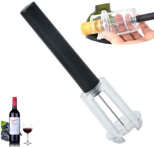 FZGLHQQ Wine Opener, Wine Bottle Opener Air Pressure Corkscrew Bottle Opener Pump Bottle Cork Remover Openers Cutter Corkscrew for Home, Kitchen and Bars, Black