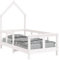 vidaXL Kinderbett, Kinder Bettgestell in Hausform, Hausbett für Kleinkinder zwischen 18 Monaten und 4 Jahren, Einzelbett Kinder Holzbett, Weiß 70x140 cm Massivholz Kiefer