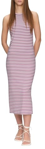 QS Geschlitztes Rippkleid mit Rundhalsausschnitt
