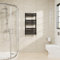 Warmehaus Toallero calefactado con panel plano, color negro, escalera de baño, calentador de radiador, 950 x 500 mm