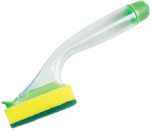 Deco Life® Soap Dispensing Washing Up Brush Washing Up Scrubber Soap Dispensing Washing Brush Refill Liquid Home Kitchen Cleaning Tool Dish Wash Cleaning Brush With Soap Dispenser