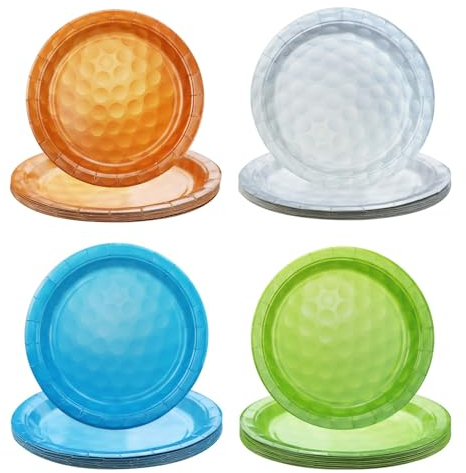 PTECDROTS 40Pcs Golf Plates - 9” Golf Party Decorations Disposable Dinner Plates for Kids Sports Event Party Supplies